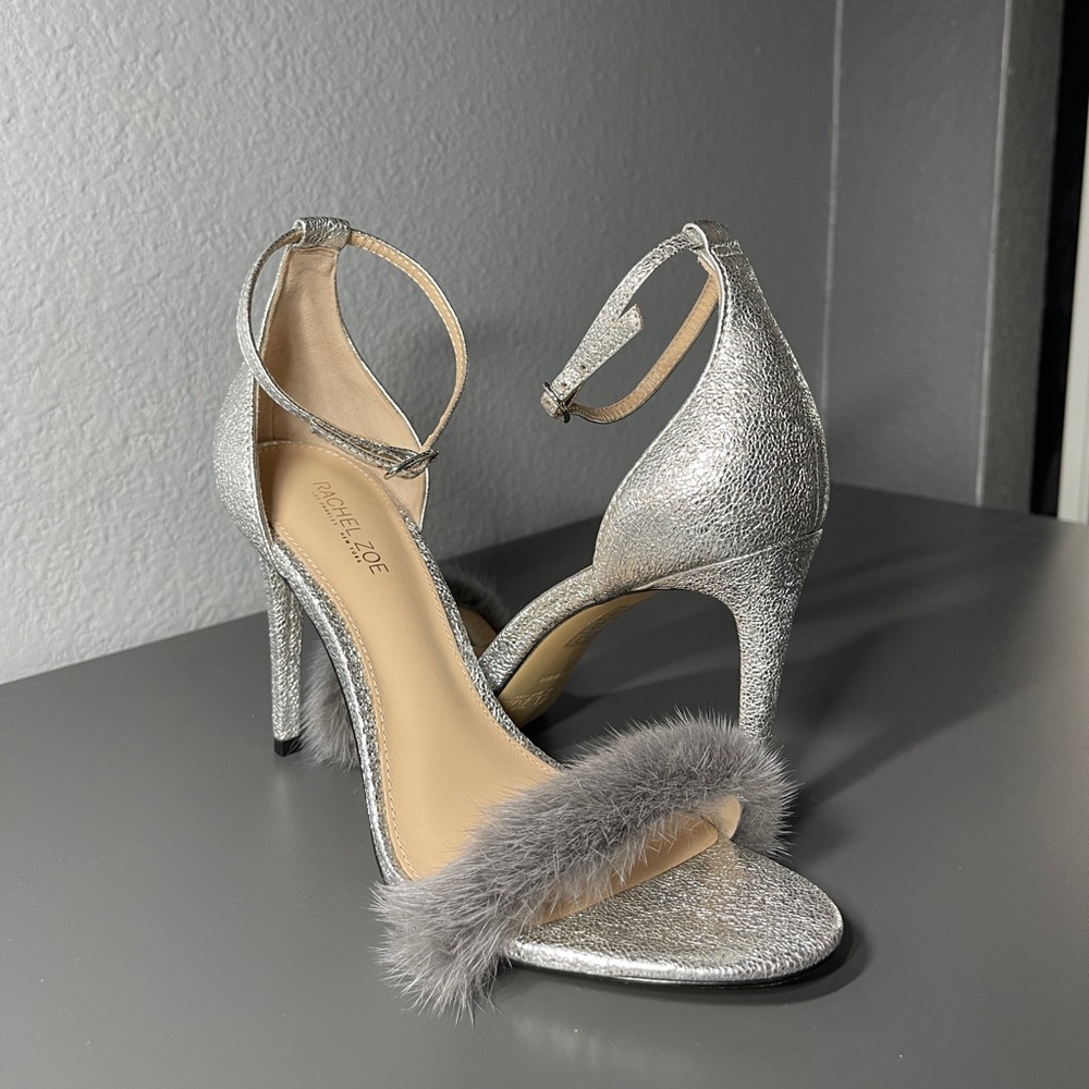 RACHEL ZOE Los Angeles New York: Silver Heels: Size 6: New
